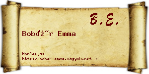 Bobár Emma névjegykártya