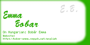 emma bobar business card